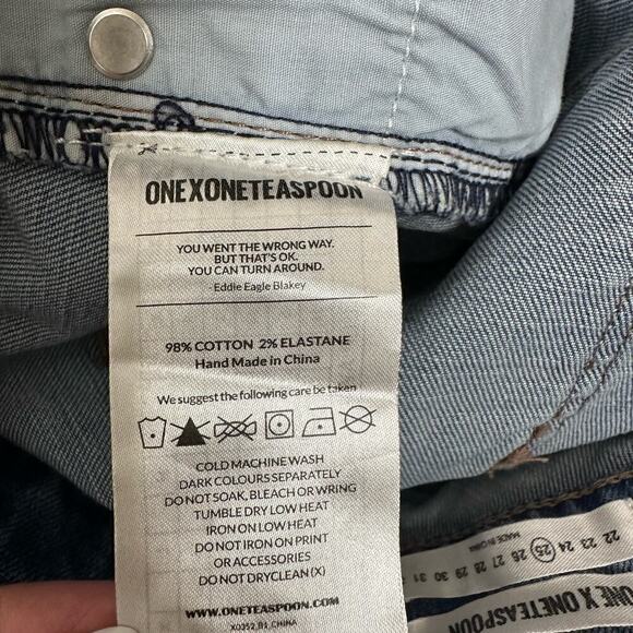 One Teaspoon Hoodlum Distressed Jeans Women's Size 25 Blue - Picture 7 of 7